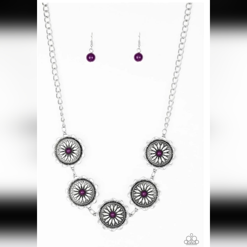 Me-dallions Myself and I Purple Necklace Western Fashion Jewelry Paparazzi